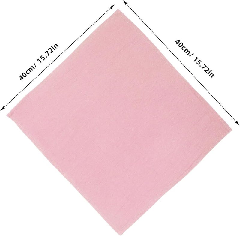 GALPADA 12 قطعة مناديل قطنية للعشاء ناعمة قابلة للغسيل قابلة لإعادة الاستخدام باللون الوردي لحفلات الزفاف والمنزل - Image 2